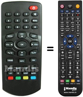Replacement remote control DIKOM DVBT-100 BOX