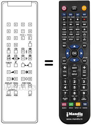 Replacement remote control DTV 1