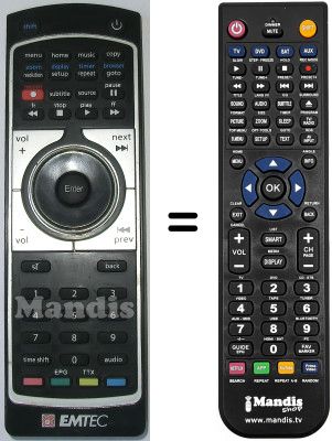 Replacement remote control Emtec MOVIE CUBE S800