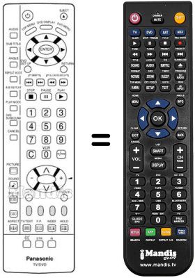Replacement remote control Panasonic TX-15LV1 F