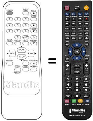 Replacement remote control Funai F 3819 D