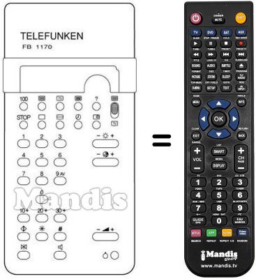 Replacement remote control Telefunken PALCOLOR DC 676