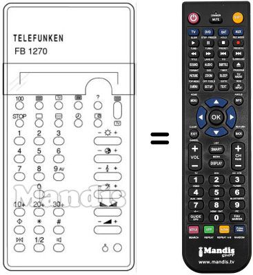 Replacement remote control Telefunken PALCOLOR 430 S