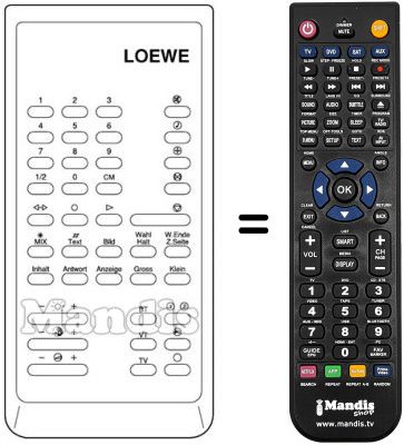 Replacement remote control FB 50 VCR / VT