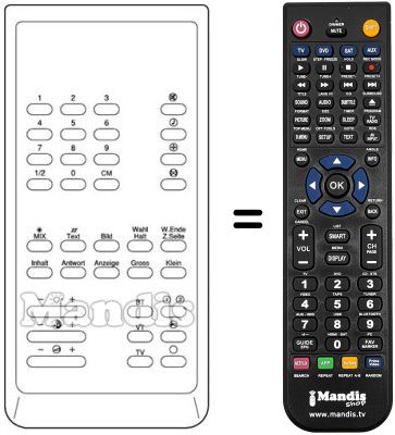 Replacement remote control FB 52 FS / TEXT