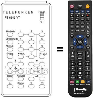 Replacement remote control FB 6349 VT