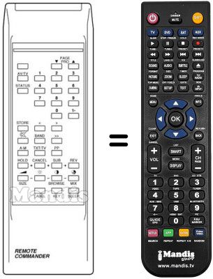 Replacement remote control FT 1040 A / TEXT