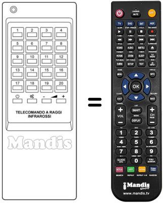 Replacement remote control Irradio MUSTANG 14'