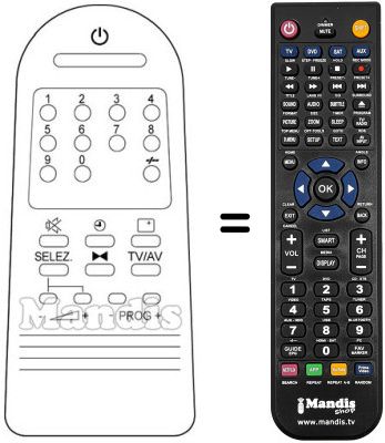 Replacement remote control HYPER HCLT 113-02 SW 14'