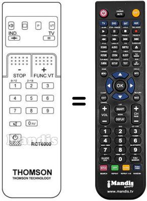 Replacement remote control Thomson 63 MP 45 F Replacement remote control Thomson 63 MP 45 F