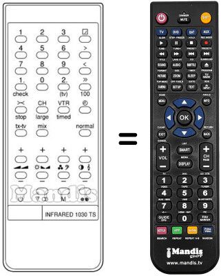 Replacement remote control INFRARED 1030TS