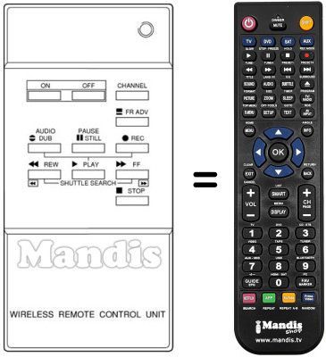 Replacement remote control INFRARED T110 VPR