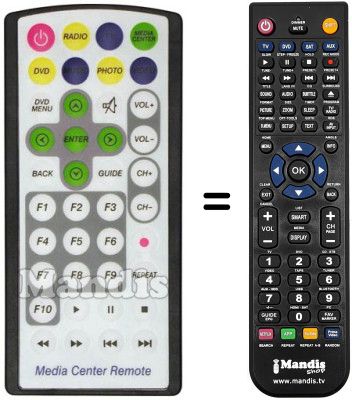 Replacement remote control MEDIA CENTER REMOTE