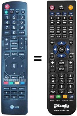 Replacement remote control LG 26 LE 3308