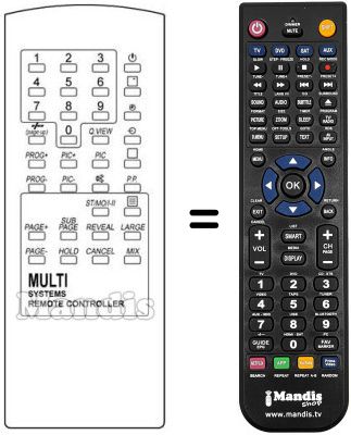 Replacement remote control MULTI SYSTEM REMOTE CONTROL Replacement remote control MULTI SYSTEM REMOTE CONTROL