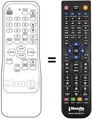 Replacement remote control Funai 14 TVR 1100