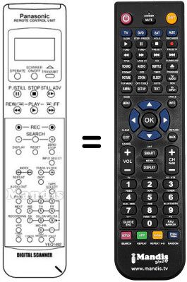 Replacement remote control Panasonic NV-HD100