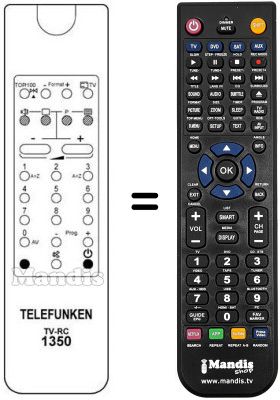 Replacement remote control Telefunken CINEVISION 10