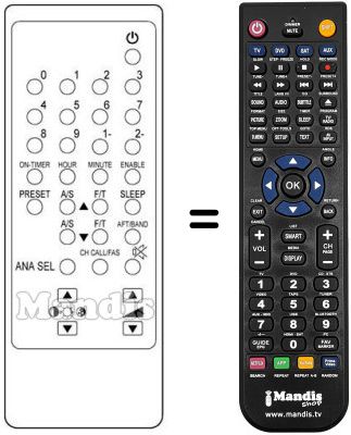 Replacement remote control Daewoo DMQ 1417