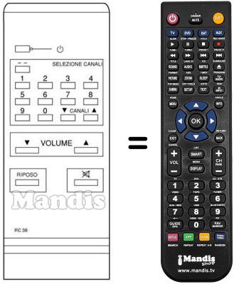 Replacement remote control A76G03805A