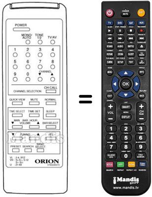 Replacement remote control 076G046070