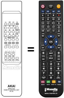 Replacement remote control Akai CT 2585