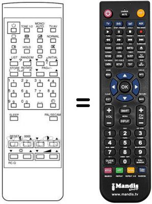 Replacement remote control Orion COLOR 5588 VT