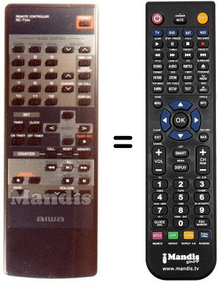 Replacement remote control Aiwa VX-S140