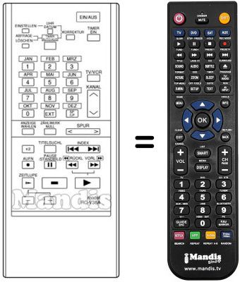 Replacement remote control RC-V38A