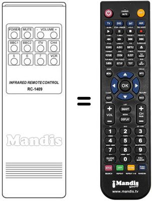 Replacement remote control RC 1409