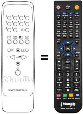 Replacement remote control RC 204