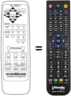 Replacement remote control RC 4203 X Replacement remote control RC 4203 X