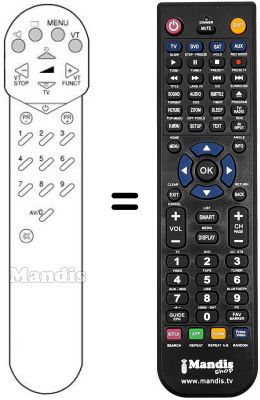 Replacement remote control Newtech DSD 7060 VT