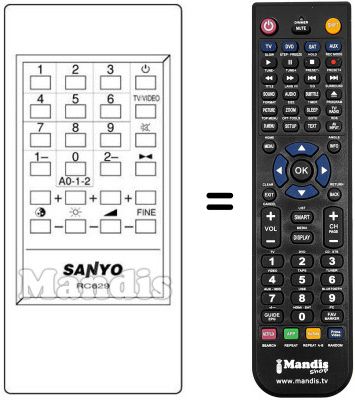 Replacement remote control RC 629