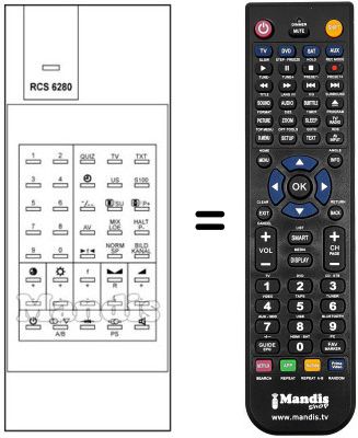 Replacement remote control RCS 6280