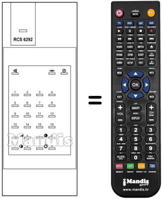 Replacement remote control RCS 6292.1