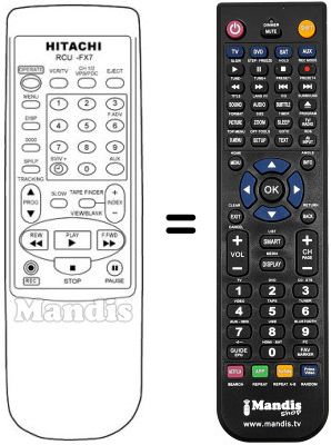 Replacement remote control Hitachi VT-FX760E