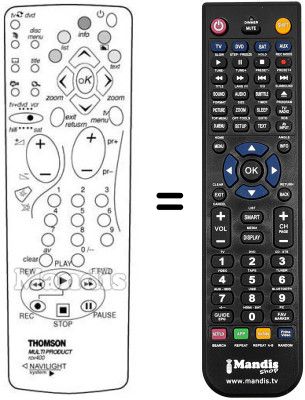 Replacement remote control Thomson 32 WT 45 ES Replacement remote control Thomson 32 WT 45 ES
