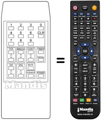 Replacement remote control RD-1070 E Replacement remote control RD-1070 E