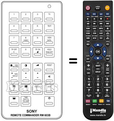Replacement remote control Sony KV-2207 UB