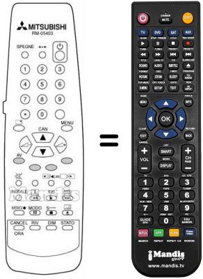 Replacement remote control RM 05403 Replacement remote control RM 05403
