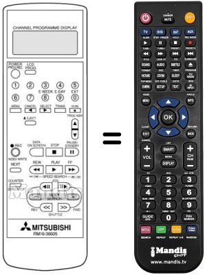 Replacement remote control RM 16-36605 Replacement remote control RM 16-36605