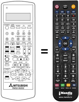 Replacement remote control RM 32-36202 Replacement remote control RM 32-36202