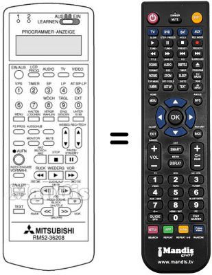 Replacement remote control RM 52-36208 Replacement remote control RM 52-36208