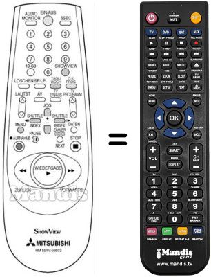 Replacement remote control RM 551V-59503 Replacement remote control RM 551V-59503