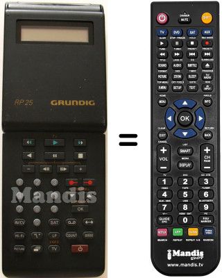 Replacement remote control Grundig GV-201 VPT