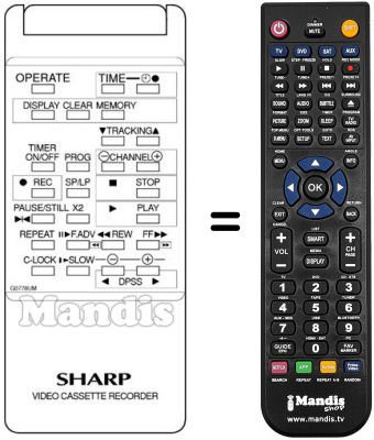 Replacement remote control RRMCG 0778 UM