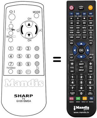 Replacement remote control RRMCG 1051 BMSA