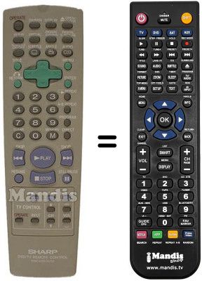 Replacement remote control Sharp RRMCG 1203 AJSA