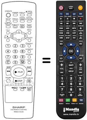 Replacement remote control RRMCG 1214 AJSA